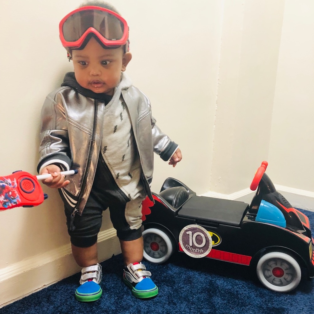 Leather zip up jacket